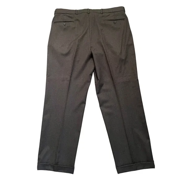 Heritage Wool Cashmere Dress Trousers‎ Brown Cuffed Cortina Mens 38